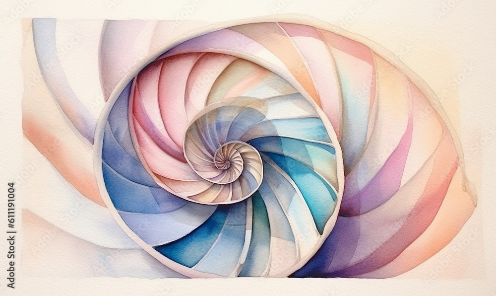 Fototapeta turban shell in watercolor style with pastel colors