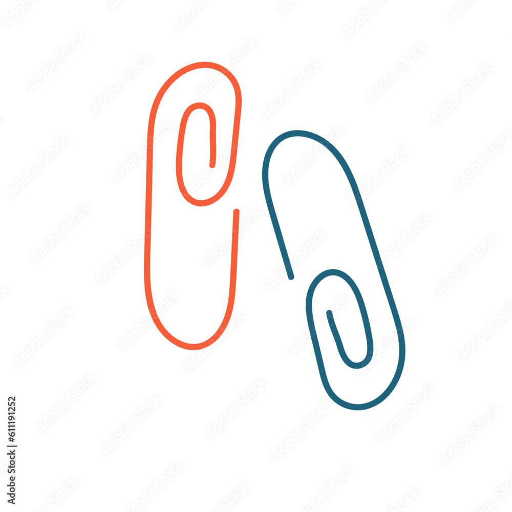 Fototapeta premium paper clip hand drawn stationery vector