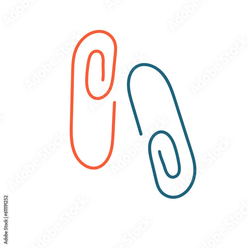 paper clip hand drawn stationery vector
