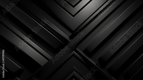 0631. Black Onyx Line Abstract Geometric Background. Generative AI