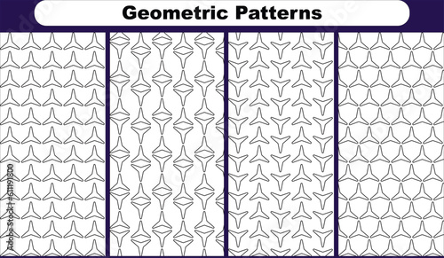 set of patterns, geometric patterns, seamless patterns, 