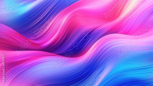 0648. Blue Purple and Pink Digital Waves Background. Generative AI
