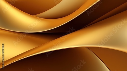 0782. Golden Angular Waves Abstract Geometric Background. Generative AI