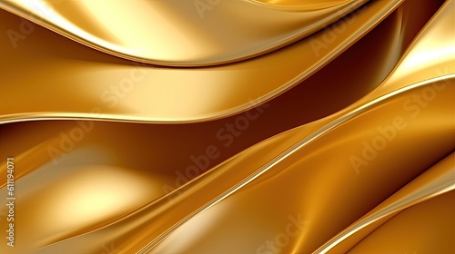 0784. Golden Angular Waves Abstract Geometric Background. Generative AI