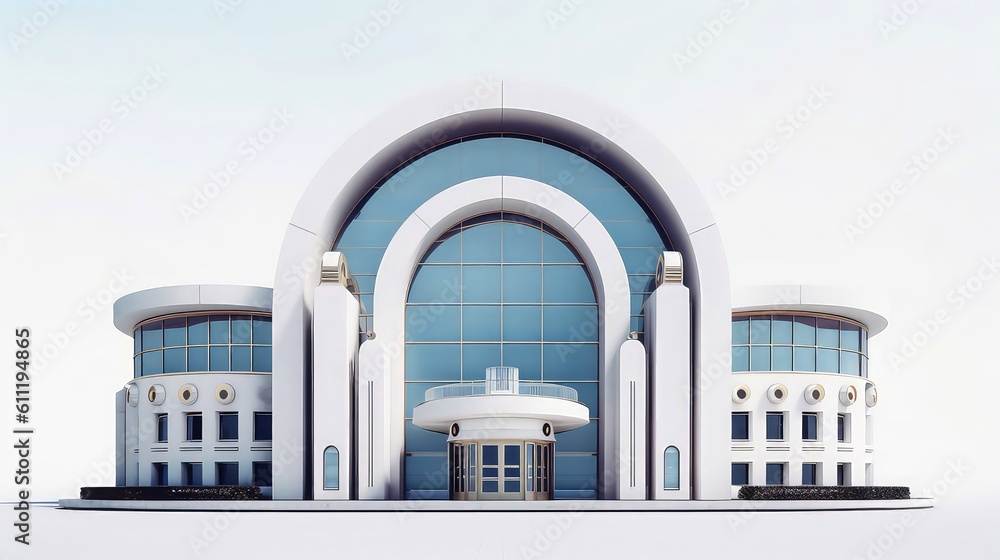 Obraz premium 3D futuristic sci-fi white city architecture with organic skyscrapers, for science fiction or fantasy backgrounds, Abstract building, Generative AI illustration