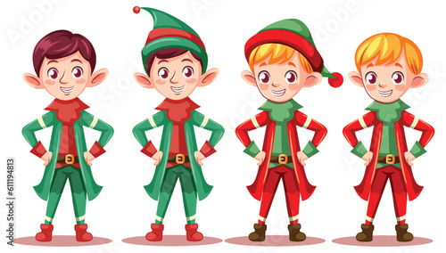 Set of Christmas cartoon characters