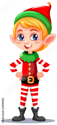Adorable Christmas Elf Cartoon Character
