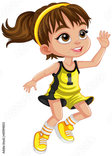 Cute basketball player cartoon character