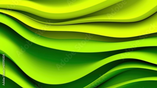 0863. Lime Green Wave Pattern Background. Generative AI