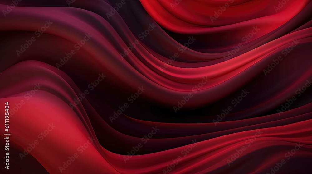 Obraz premium 0914. Midnight Red and Dark Maroon Digital Wave Background. Generative AI