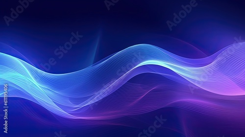 0911. Midnight Purple and Dark Indigo Digital Wave Background. Generative AI
