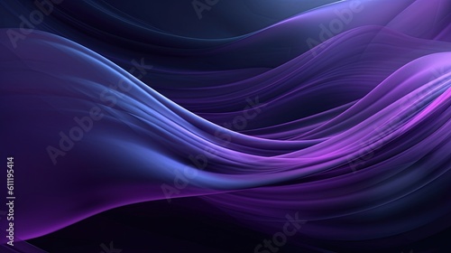 0913. Midnight Purple and Gunmetal Gray Digital Wave Background. Generative AI