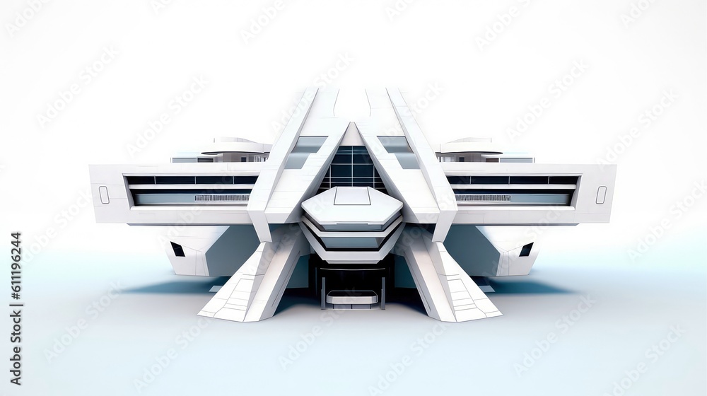 3D futuristic sci-fi white city architecture with organic skyscrapers, for science fiction or fantasy backgrounds, Abstract building, Generative AI illustration 3D futuristic sci-fi white city architecture with organic skyscrapers, for science fiction or fantasy backgrounds, Abstract building, Generative AI illustration