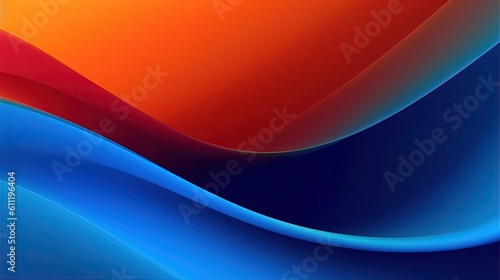 0977. Neon Orange and Bright Blue Gradient Background. Generative AI