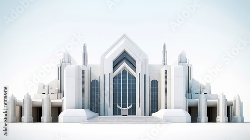 3D futuristic sci-fi white city architecture with organic skyscrapers, for science fiction or fantasy backgrounds, Abstract building, Generative AI illustration