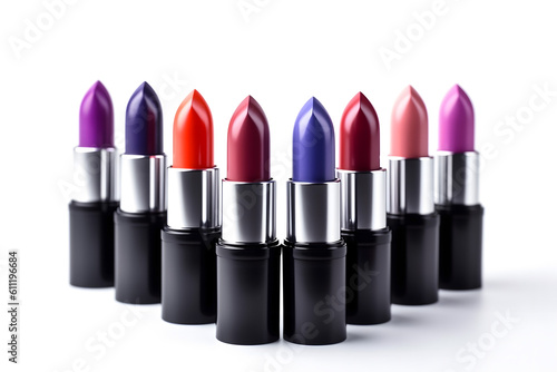 set of lipsticks isolated on a white background