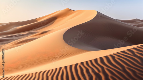 Desert Sand Dunes Aerial View. Generative AI © Kay