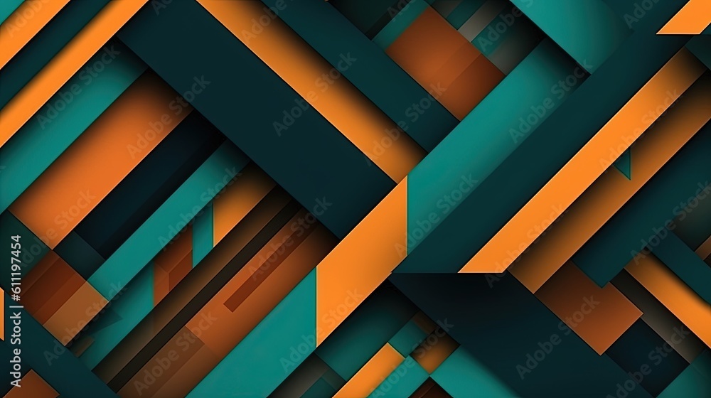 1045. Orange and Teal Line Abstract Geometric Background. Generative AI 1045. Orange and Teal Line Abstract Geometric Background. Generative AI
