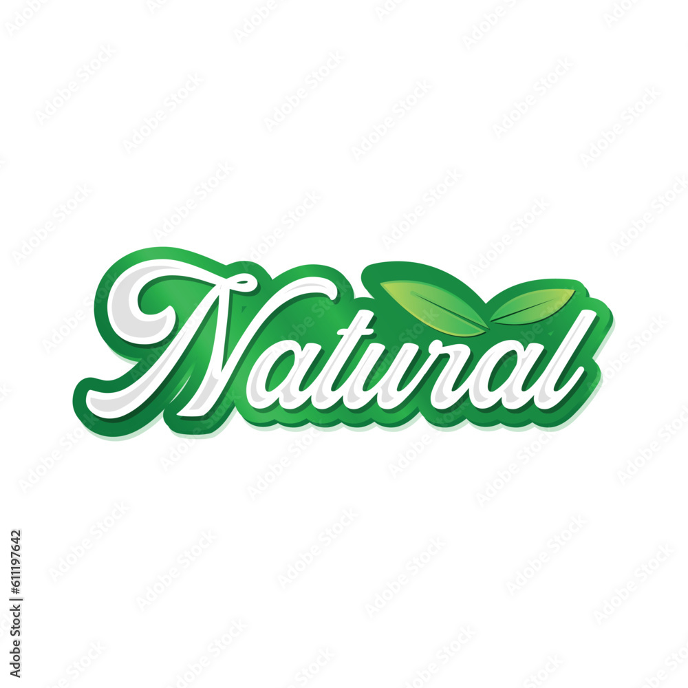 Vector natural label logo design template Vector natural label logo design template