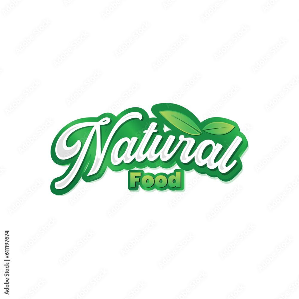 Vector natural food label logo design template Vector natural food label logo design template