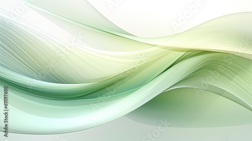 1059. Pale Green and Pearl White Digital Wave Background. Generative AI