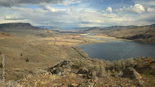 Mesmerizing Timelapse of the Thompson River Meeting Kamloops Lake from Battle Bluff photo