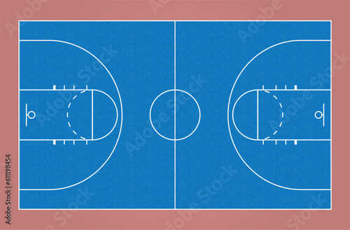 Basketball court graphic design, perfect for education or examples.