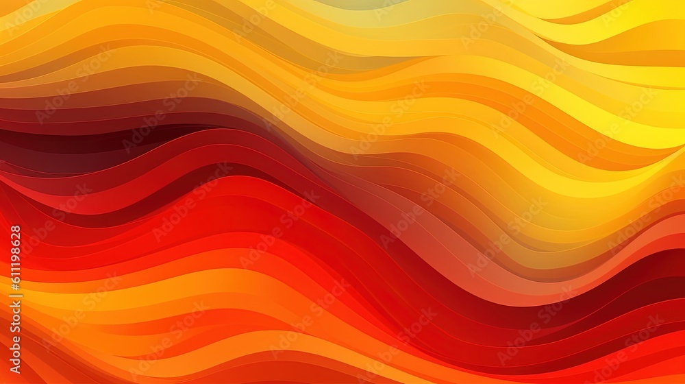 1137. Red Yellow and Orange Digital Waves Background. Generative AI