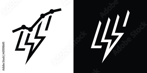 logo design flash and graph financial icon vector illustration