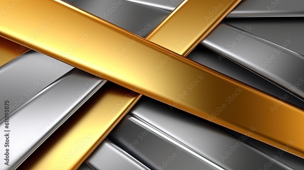1161. Silver and Gold Metallic Line Abstract Geometric Background. Generative AI 1161. Silver and Gold Metallic Line Abstract Geometric Background. Generative AI