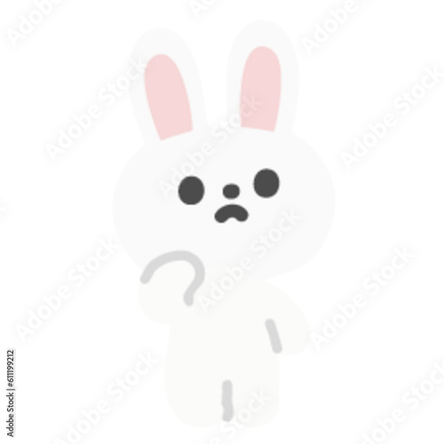 考えるウサギのイラスト04