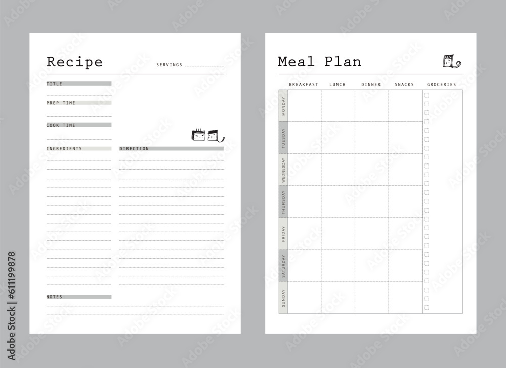 (Sea and Sean) Recipe Card and Meal plan. (Sea and Sean) Recipe Card and Meal plan.