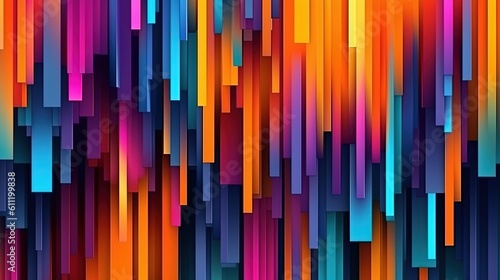 1213. Vibrant Colorful Line Abstract Geometric Background. Generative AI