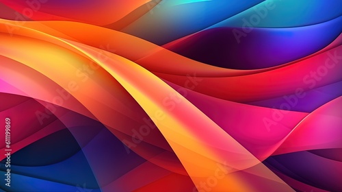 1215. Vibrant Colorful Line Abstract Geometric Background. Generative AI