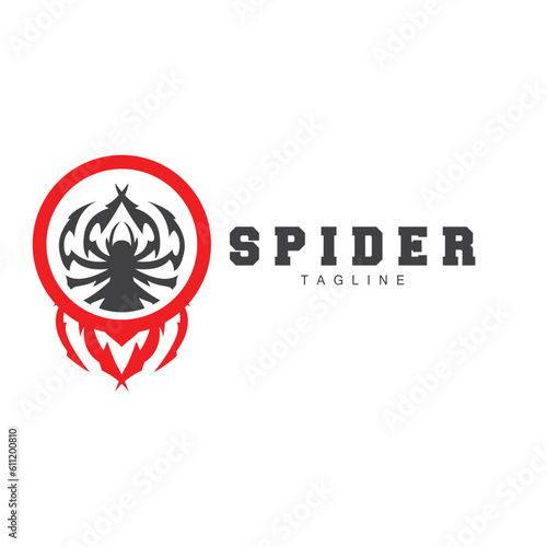 Spider Logo  Insect Animal Vector  Minimalist Design Symbol Illustration Silhouette