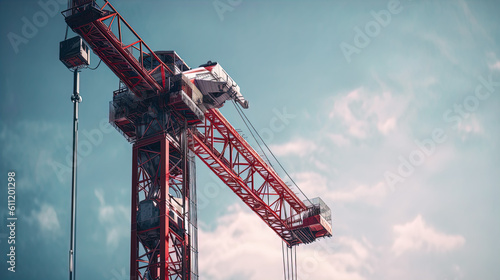 Building and Construction Mechanical Crane. Generative AI
