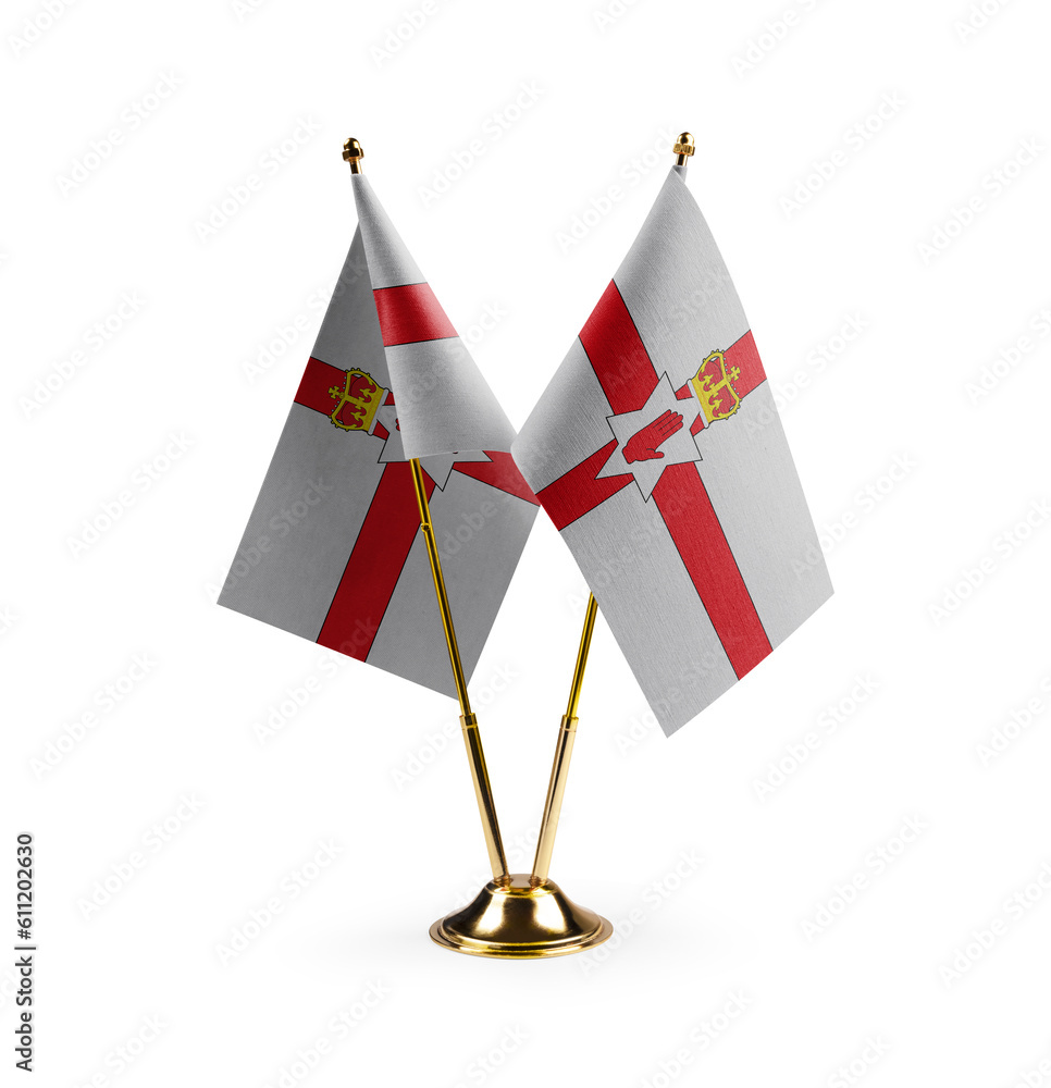 Small national flags of the Northern Ireland on a white background ...