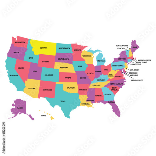 Map of USA for background illustration and image