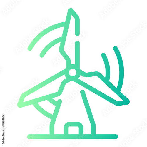 windmill Line Gradient Icon