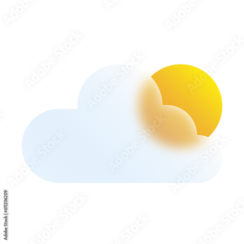 Sun Cloud Glassmorphism Icons and Symbol Png Svg Illustrator