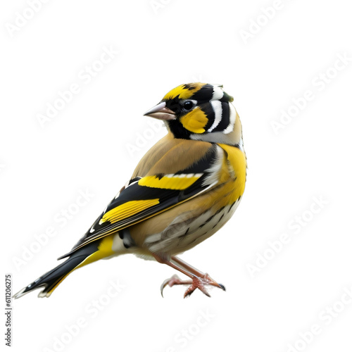 A Beautiful Goldfinch, Common European Bird, isolated, transparent background, no background. PNG. Generative AI. © PNG&Background Image