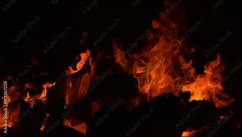 Fire flames on black background, Blaze fire flame texture background, Beautifully, the fire is burning, Fire flames with wood and cow dung bonfire Fire flames on black background, Blaze fire flame texture background, Beautifully, the fire is burning, Fire flames with wood and cow dung bonfire