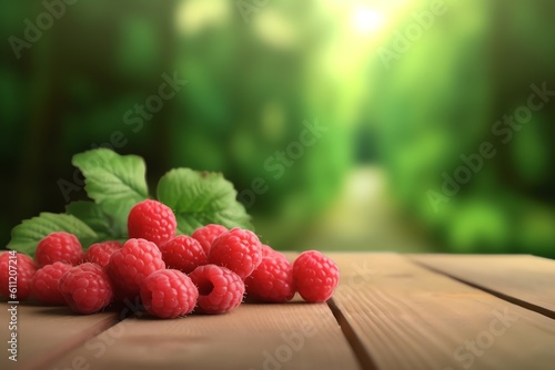 A handful of fresh raspberries. generative AI