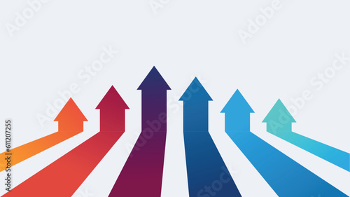 Growth arrow target direction concept to success.