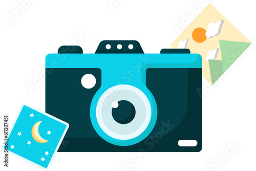 modern camera illustration. photography