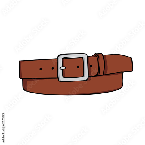 brown belt cartoon vector simple illustration