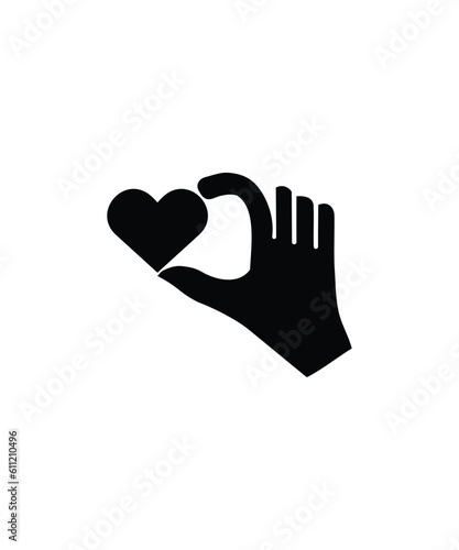 hand holding heart icon, vector best flat icon.
