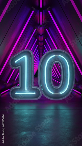 Neon Number in a Neon Tunnel