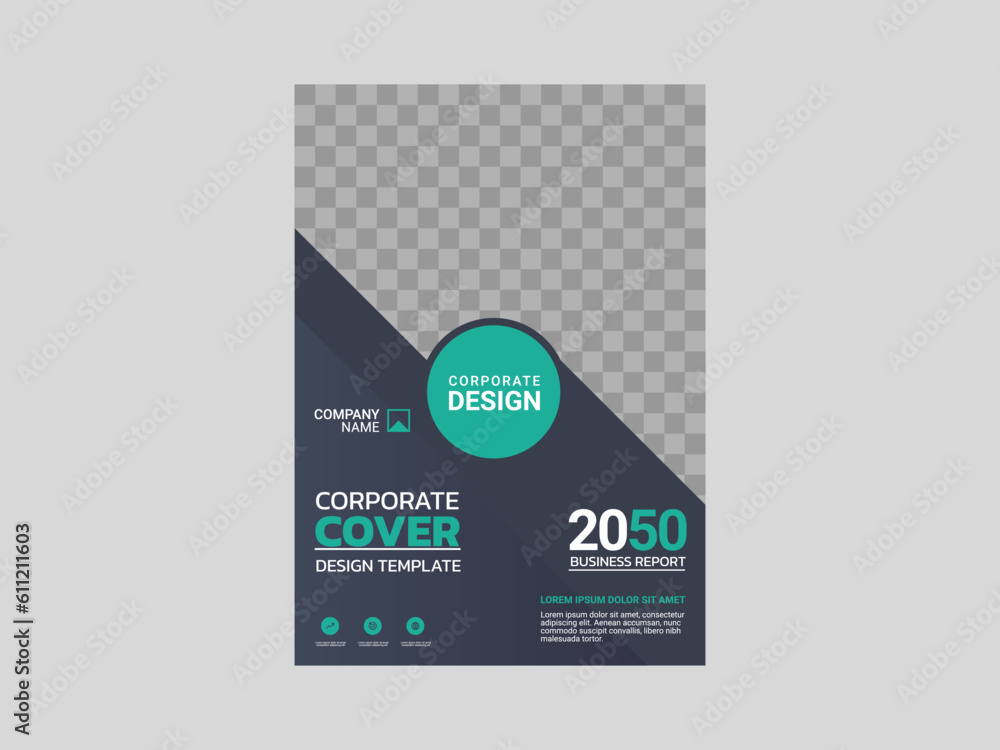 Fototapeta premium Professional corporate book cover template