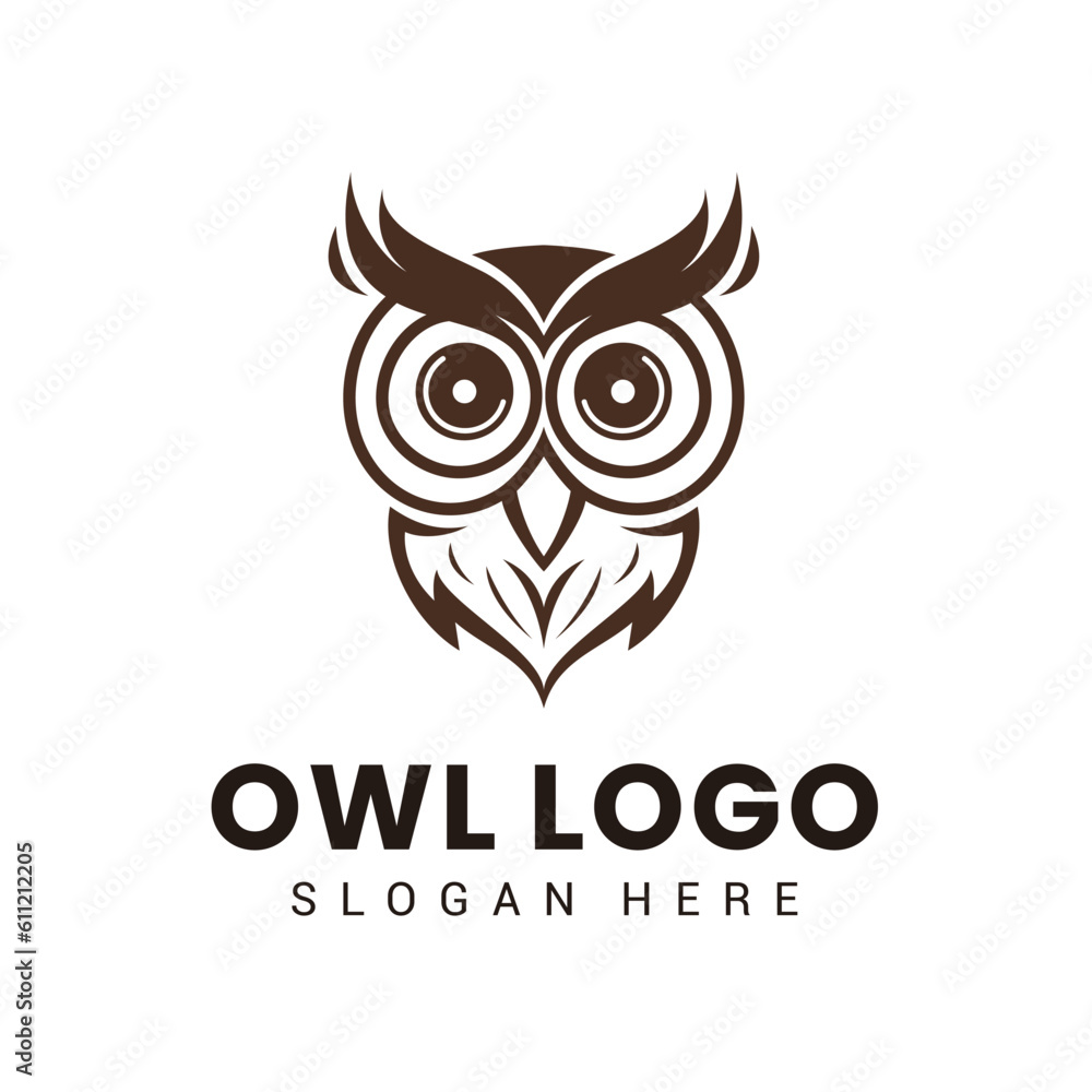 Owl Logo Design Vector Template 3